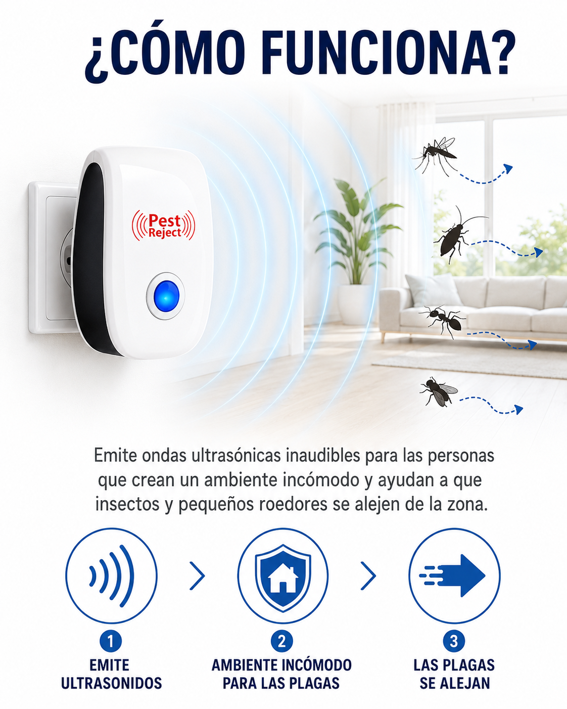Vixtek Pest Reject Pro™ — Repelente Ultrasónico